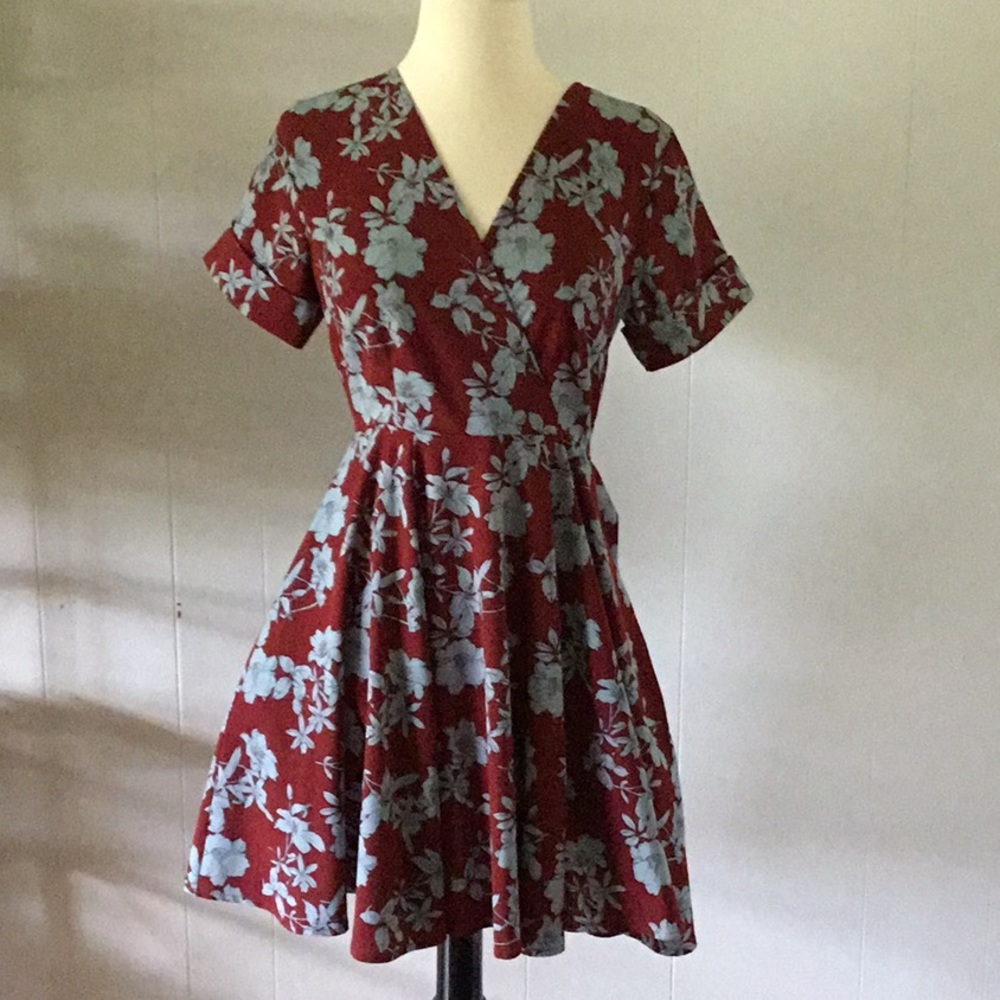 Burgundy floral dress